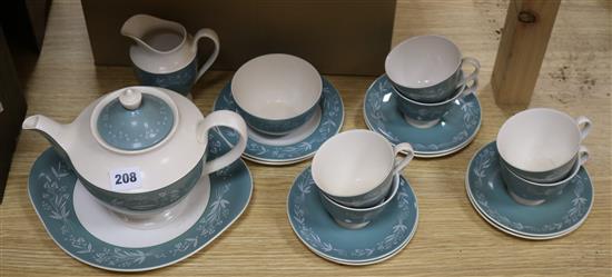 A Royal Doulton Cascade pattern eighteen piece part tea set